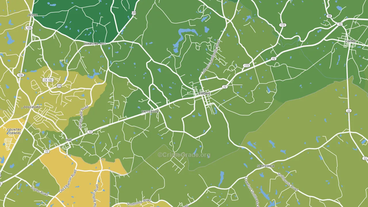 30628, GA Map of Vehicle Theft Rates