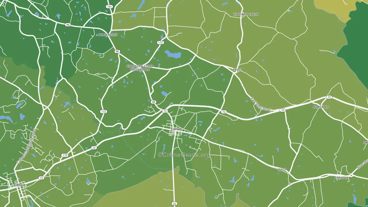 30629, GA Map of Vehicle Theft Rates