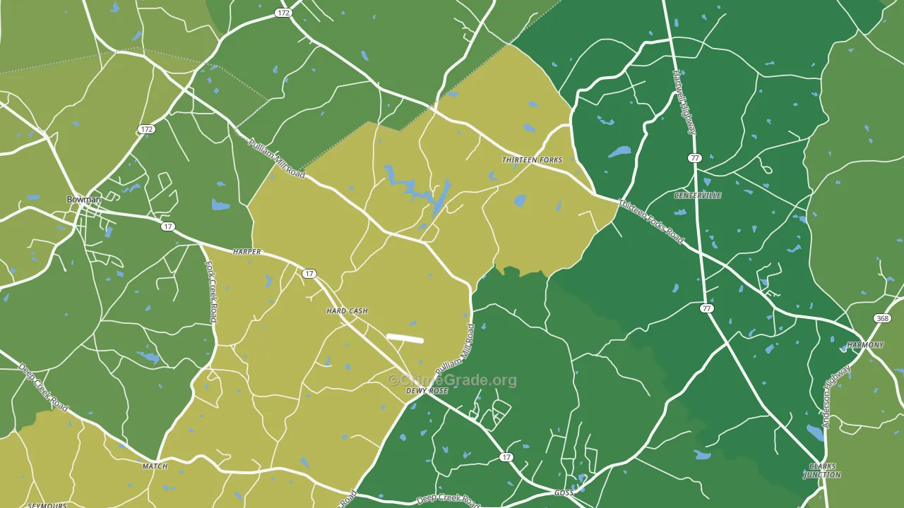 30634, GA Map of Vehicle Theft Rates