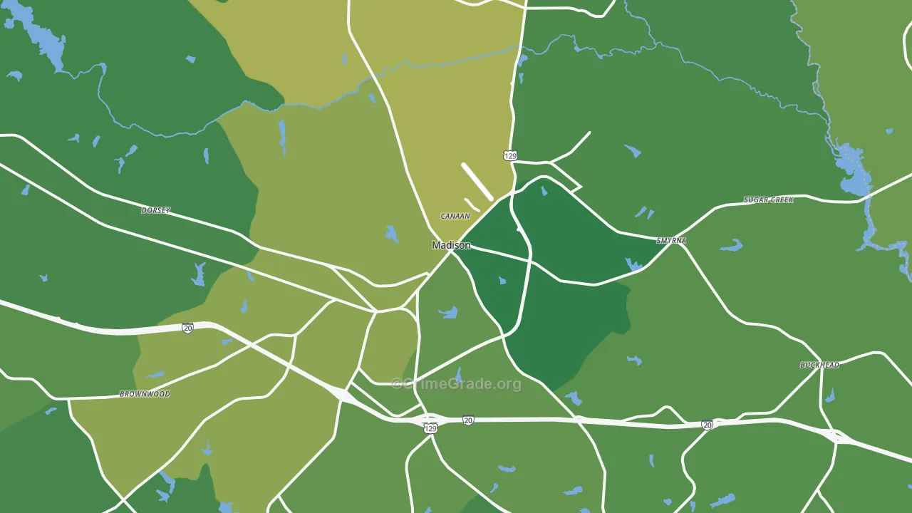 30650, GA Map of Vehicle Theft Rates