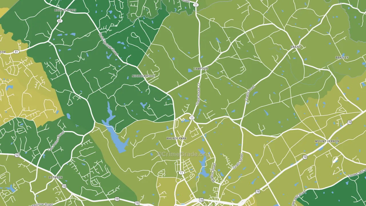 30656, GA Map of Vehicle Theft Rates
