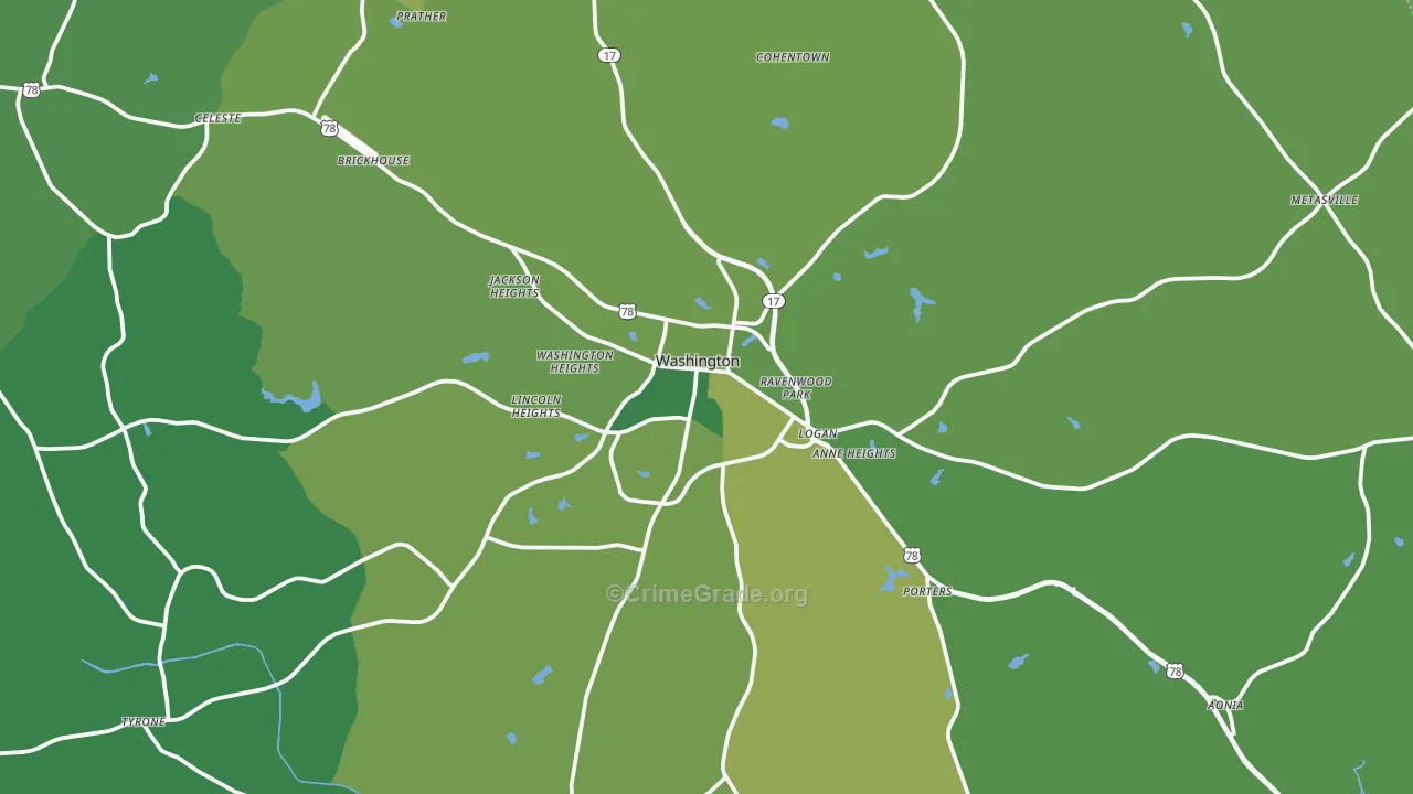 30673, GA Map of Vehicle Theft Rates