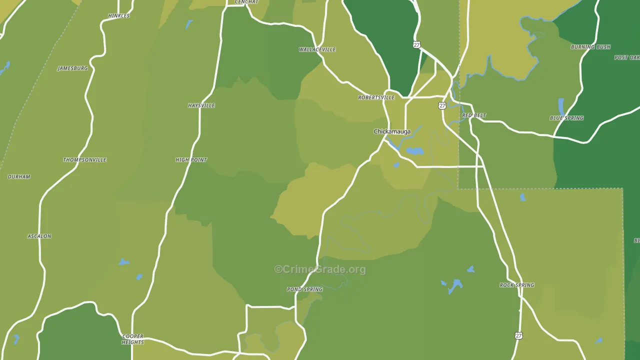 30707, GA Map of Vehicle Theft Rates