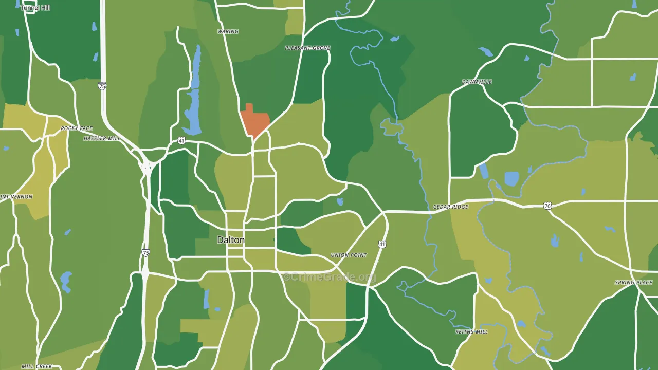 30721, GA Map of Vehicle Theft Rates