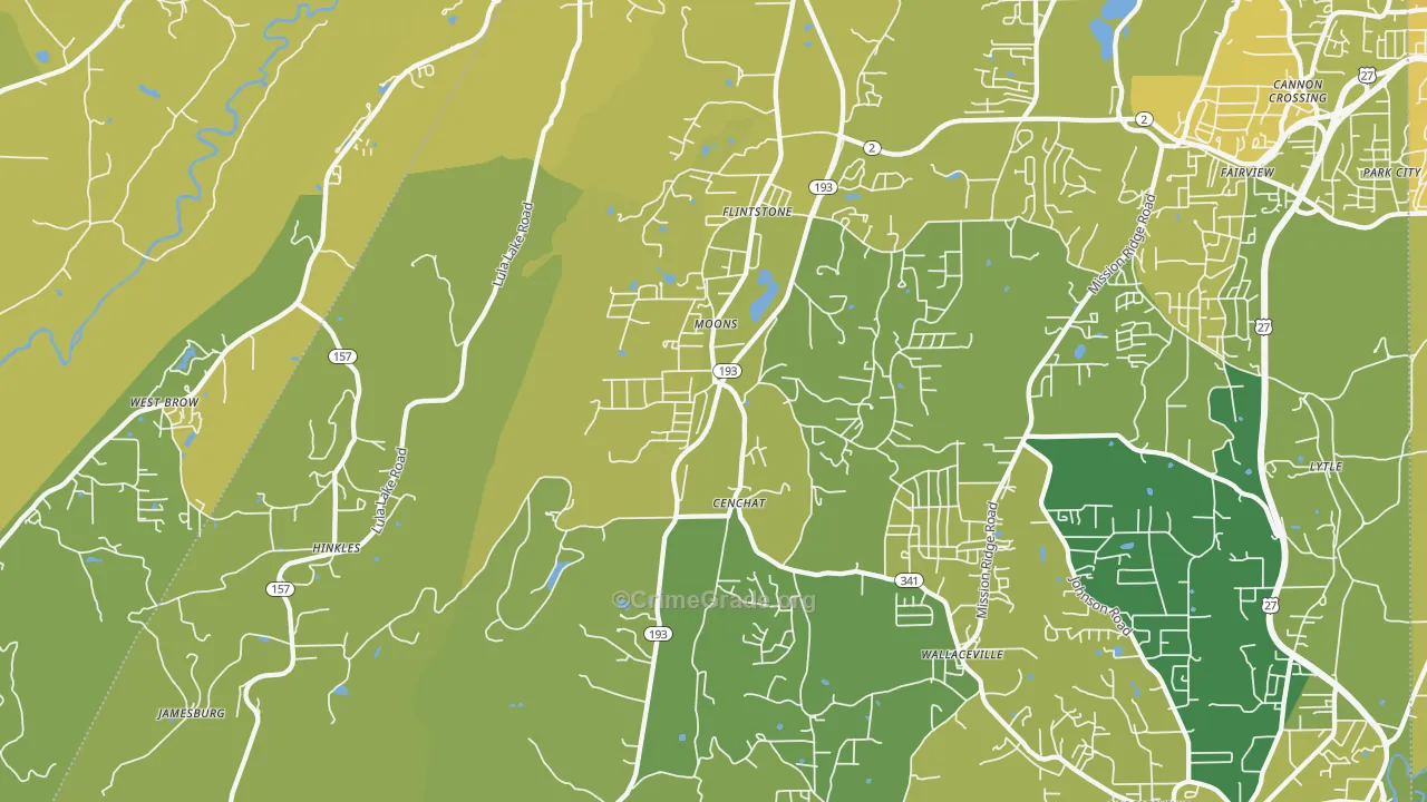 30725, GA Map of Vehicle Theft Rates