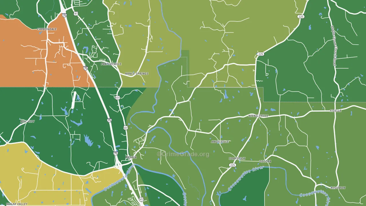30735, GA Map of Vehicle Theft Rates