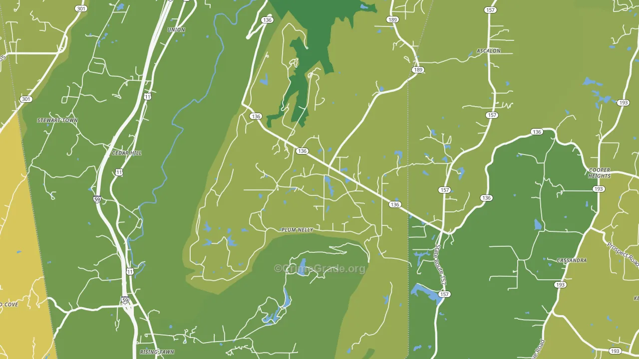30738, GA Map of Vehicle Theft Rates