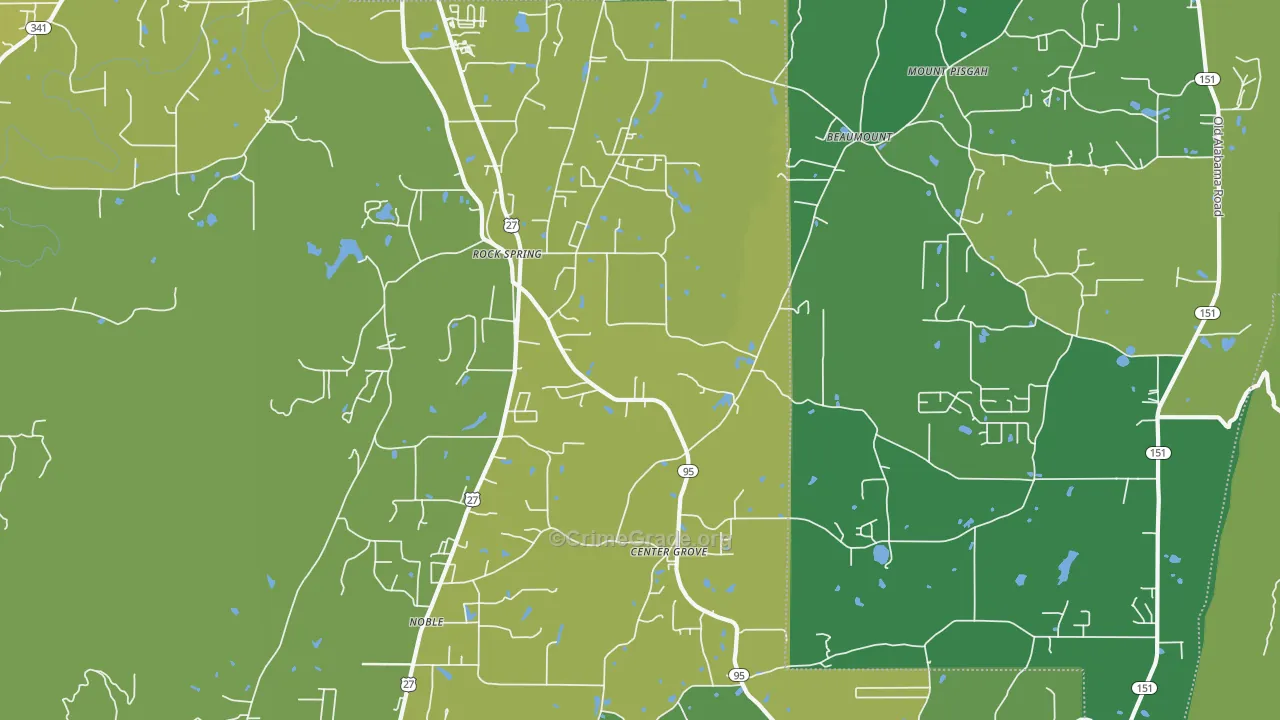 30739, GA Map of Vehicle Theft Rates