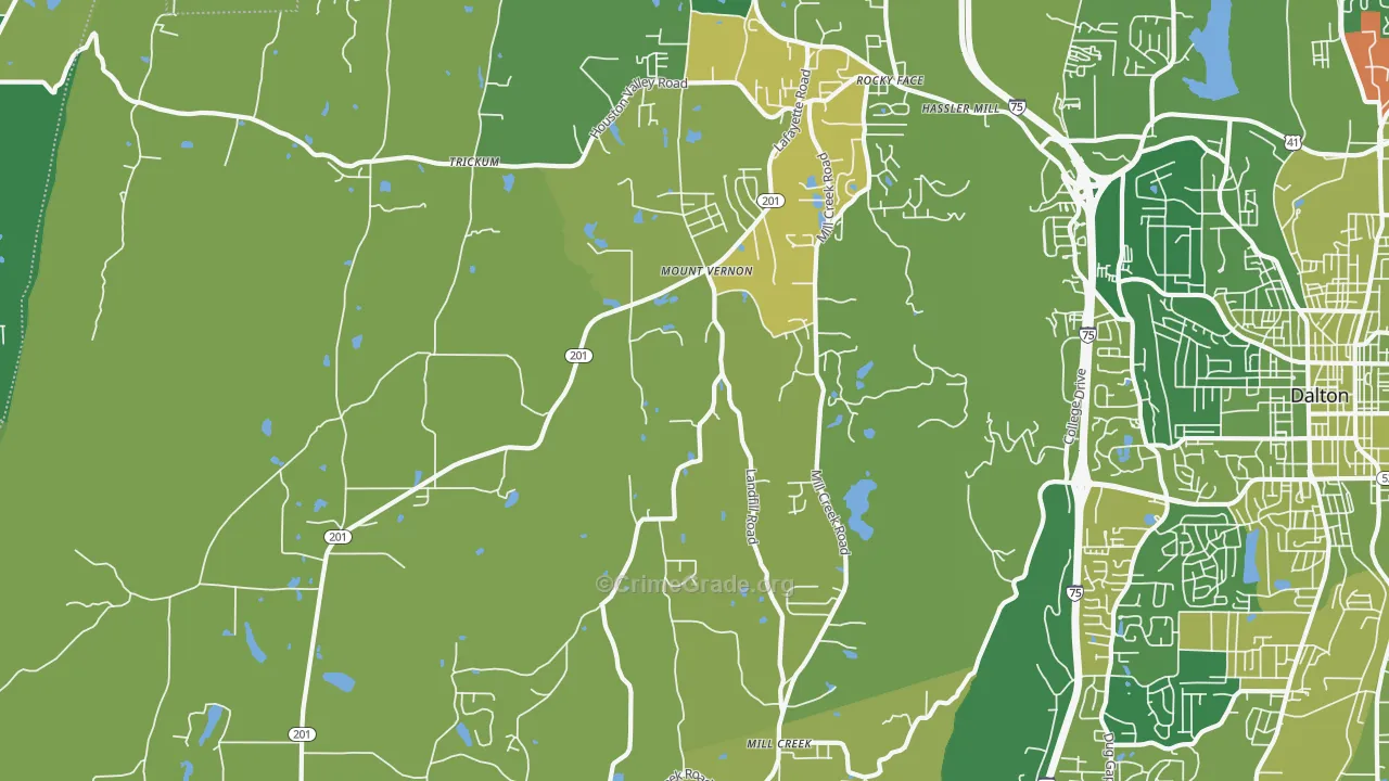 30740, GA Map of Vehicle Theft Rates