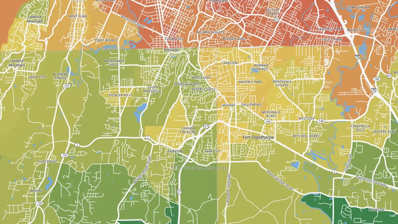 30741, GA Map of Vehicle Theft Rates