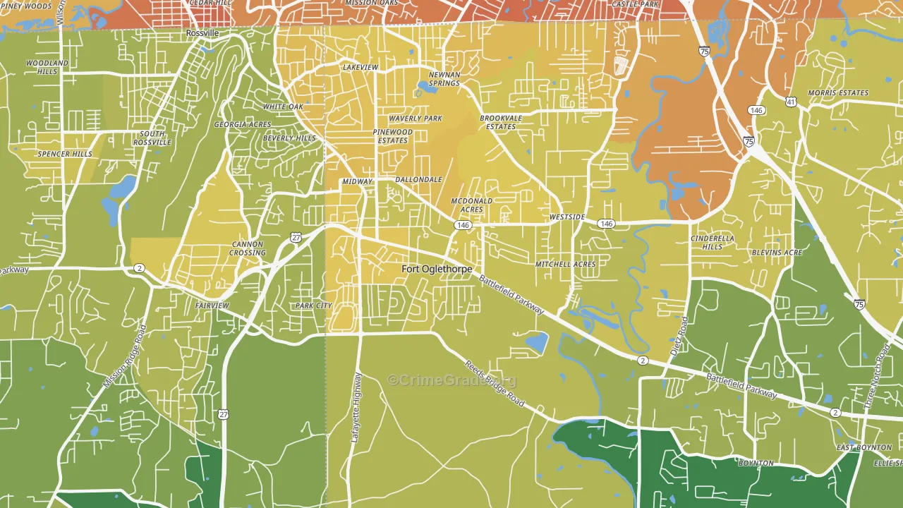 30742, GA Map of Vehicle Theft Rates