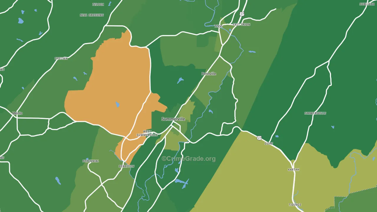 30747, GA Map of Vehicle Theft Rates