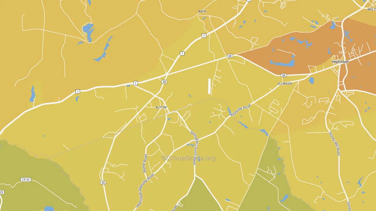 30805, GA Map of Vehicle Theft Rates