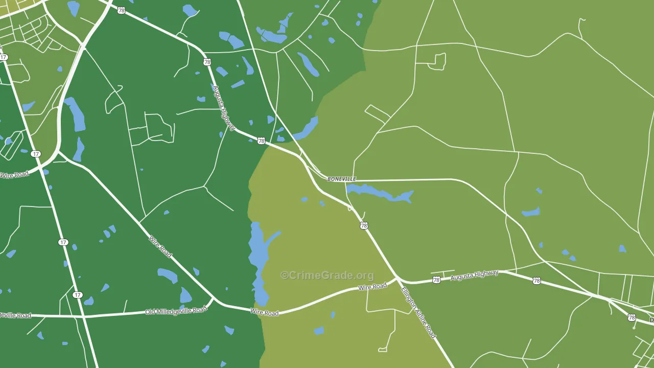 30806, GA Map of Vehicle Theft Rates