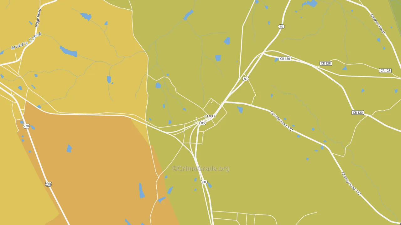 30807, GA Map of Vehicle Theft Rates