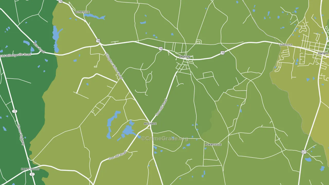 30808, GA Map of Vehicle Theft Rates