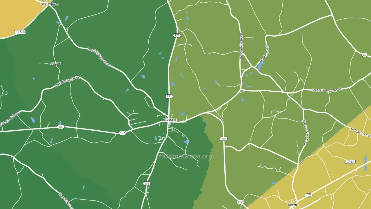 30810, GA Map of Vehicle Theft Rates