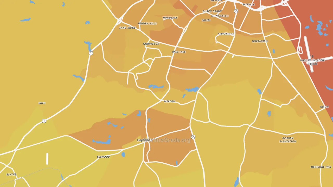 30815, GA Map of Vehicle Theft Rates