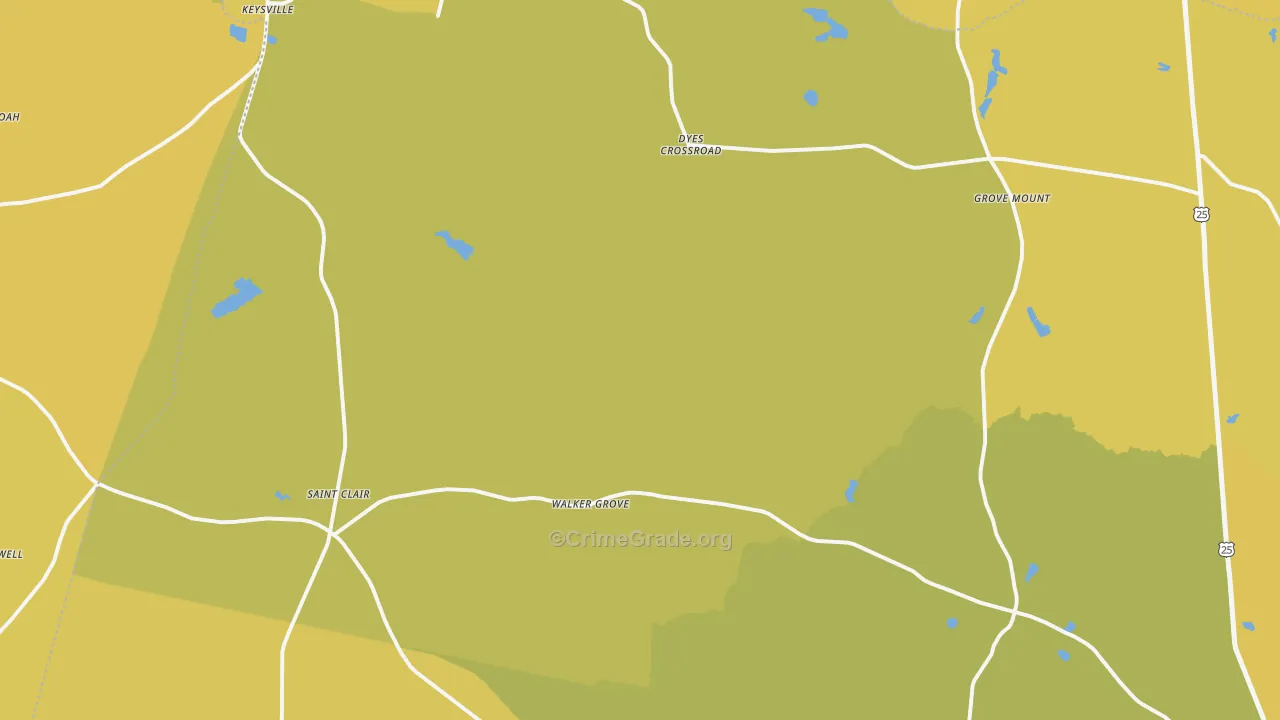 30816, GA Map of Vehicle Theft Rates