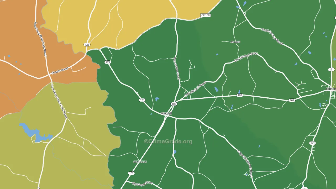 30820, GA Map of Vehicle Theft Rates