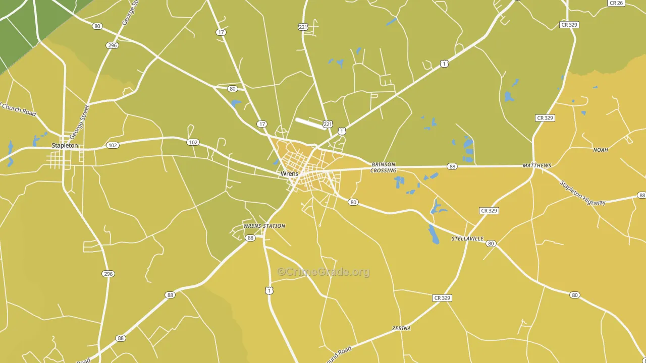 30833, GA Map of Vehicle Theft Rates