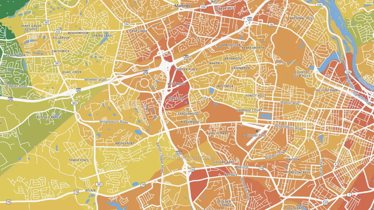 30909, GA Map of Vehicle Theft Rates