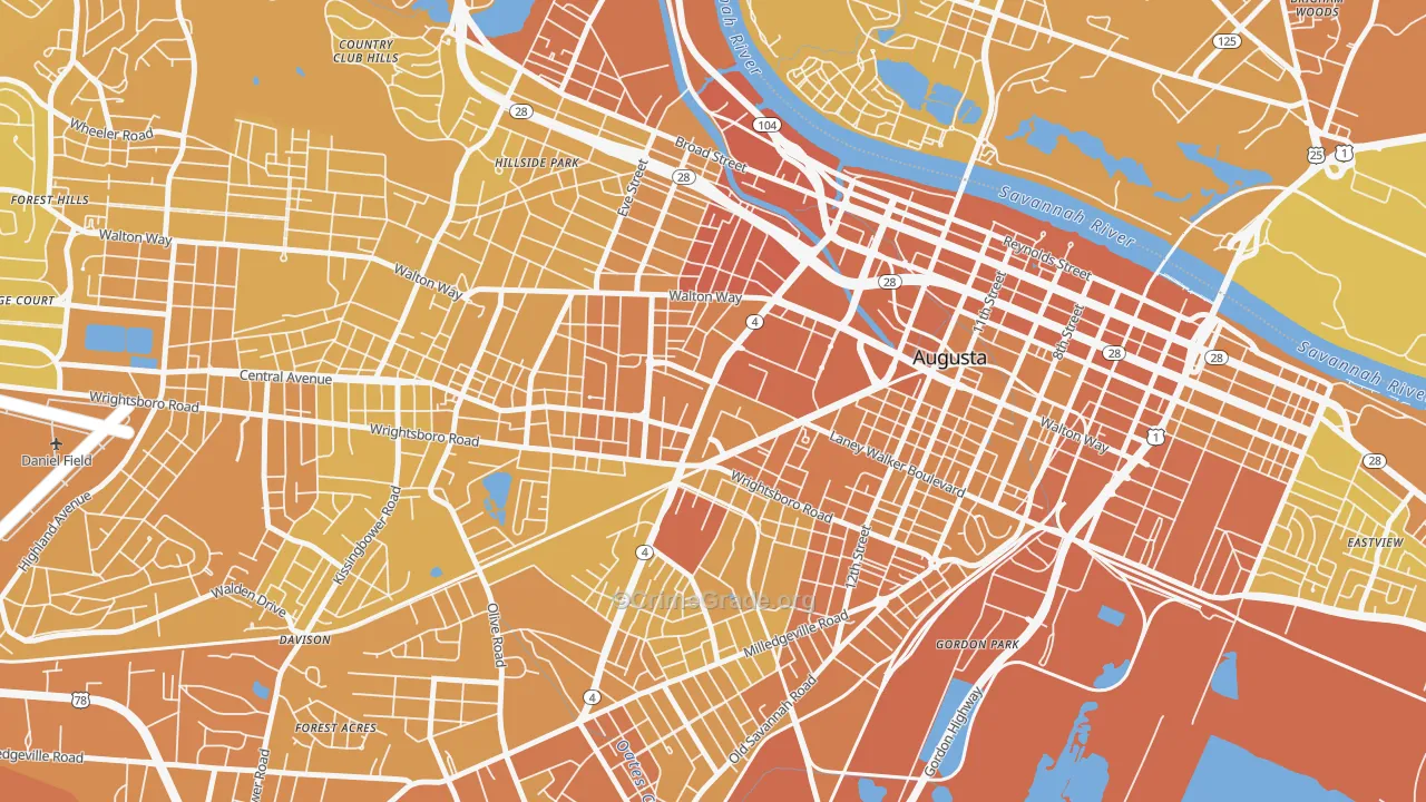 30912, GA Map of Vehicle Theft Rates