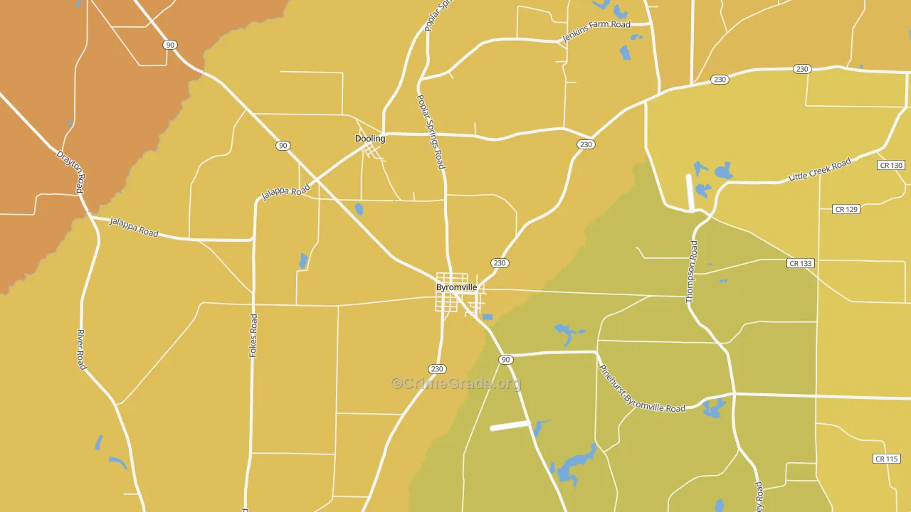 31007, GA Map of Vehicle Theft Rates