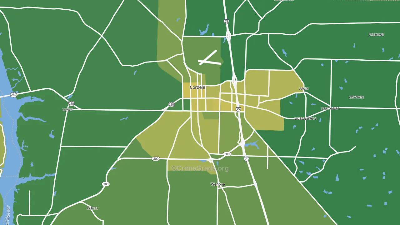 31015, GA Map of Vehicle Theft Rates