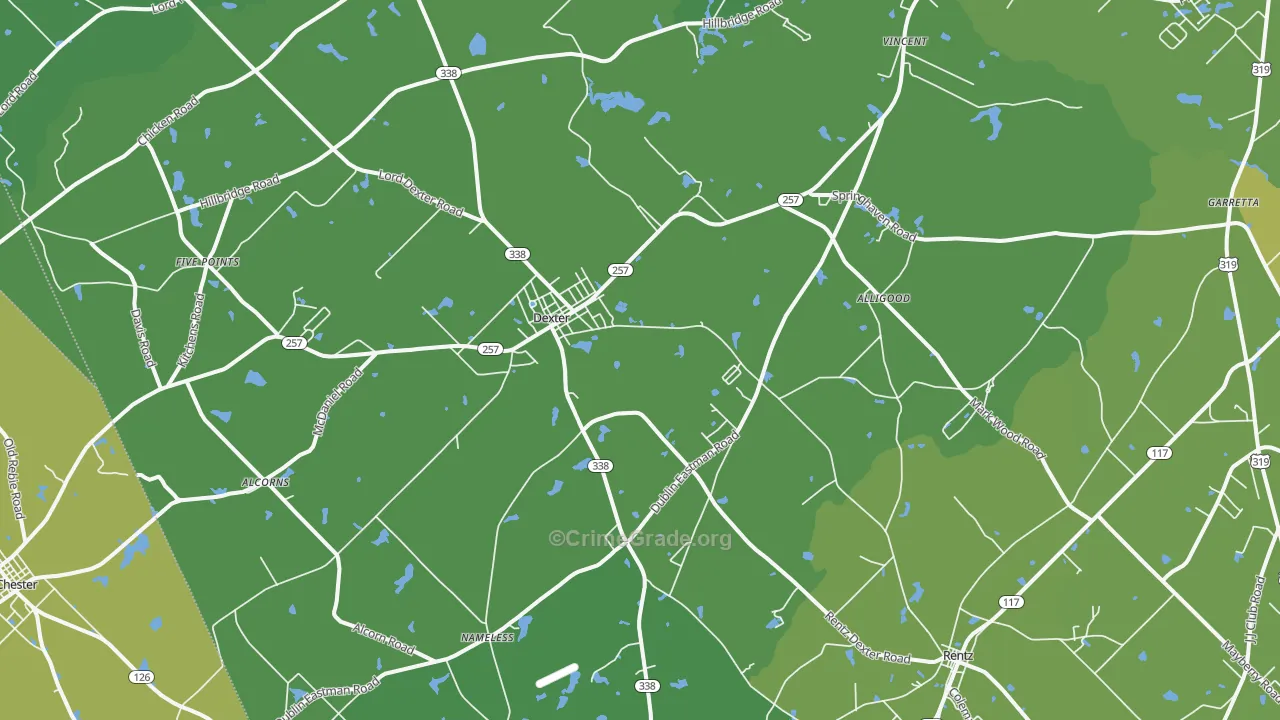 31019, GA Map of Vehicle Theft Rates