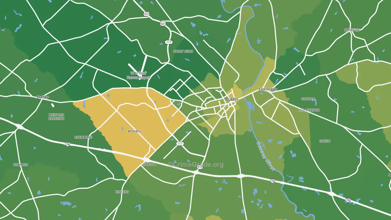 31021, GA Map of Vehicle Theft Rates
