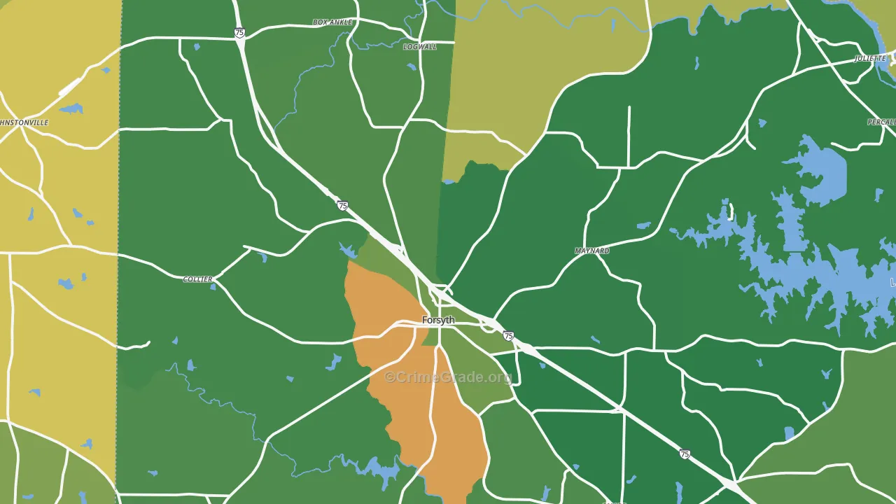 31029, GA Map of Vehicle Theft Rates