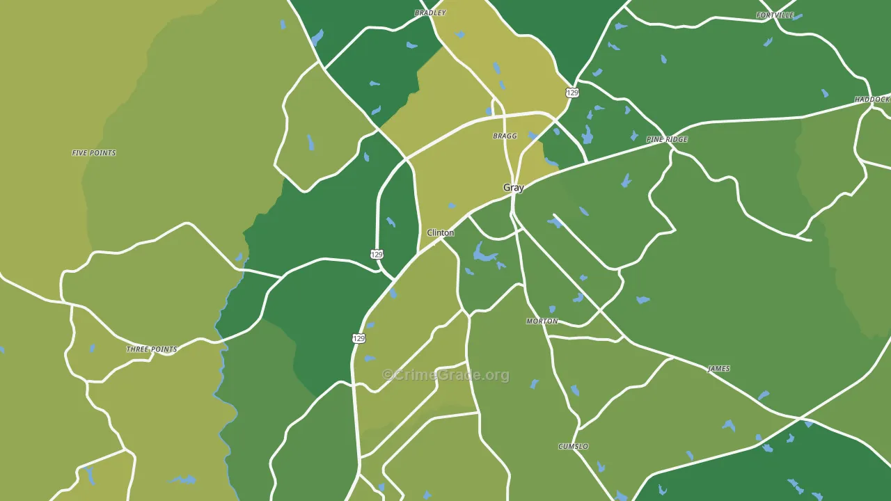 31032, GA Map of Vehicle Theft Rates