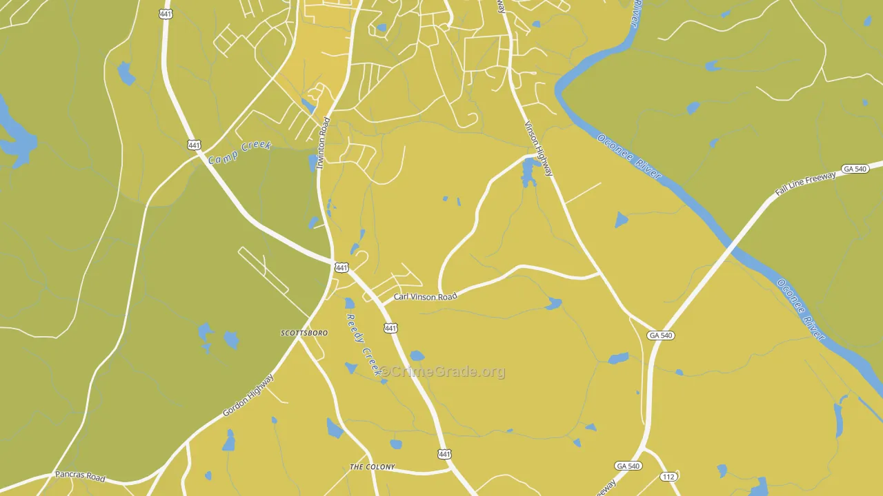31034, GA Map of Vehicle Theft Rates
