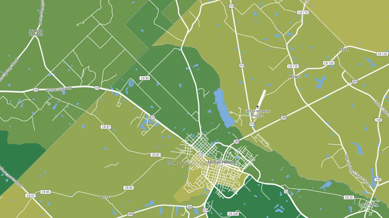 31037, GA Map of Vehicle Theft Rates