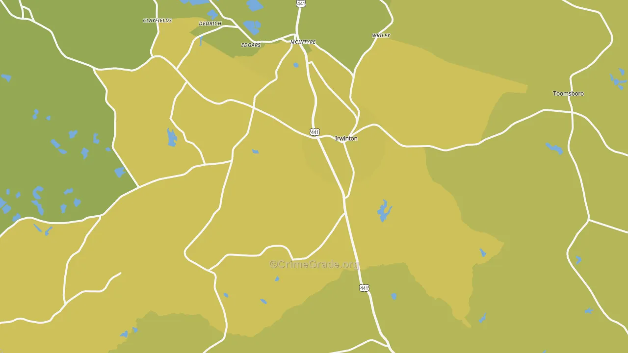 31042, GA Map of Vehicle Theft Rates