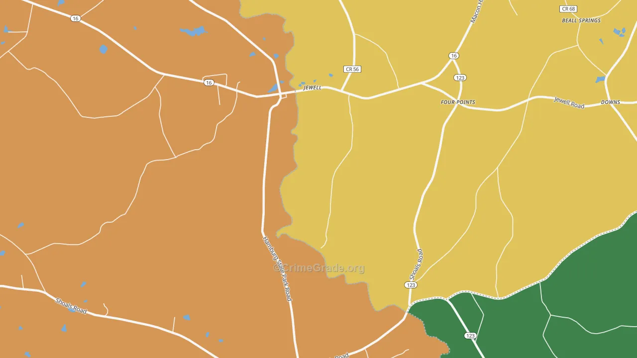 31045, GA Map of Vehicle Theft Rates