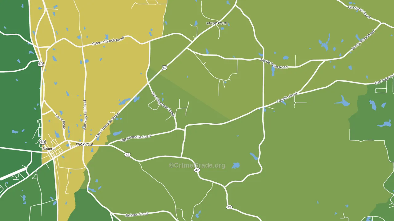 31050, GA Map of Vehicle Theft Rates