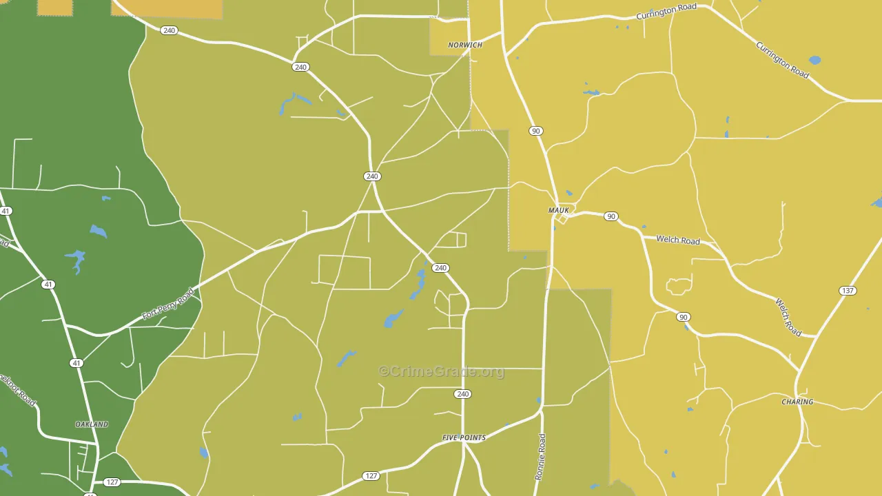 31058, GA Map of Vehicle Theft Rates