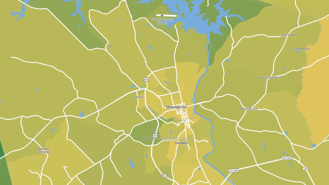 31061, GA Map of Vehicle Theft Rates