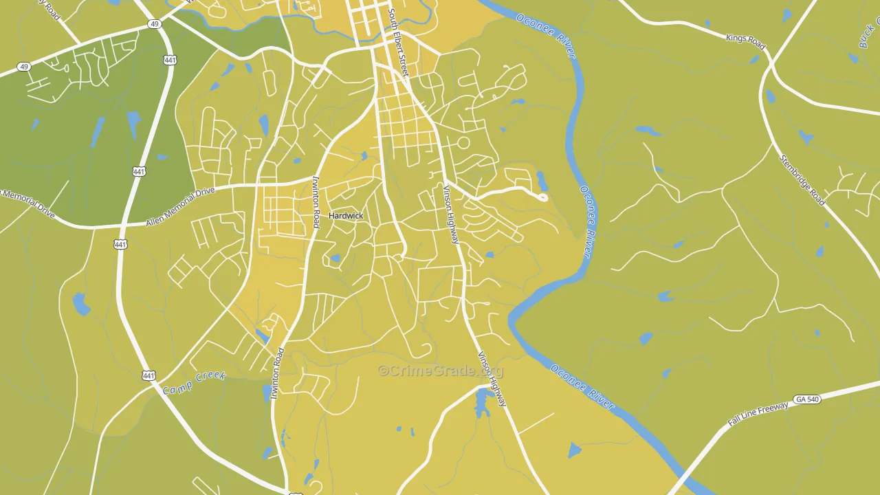 31062, GA Map of Vehicle Theft Rates