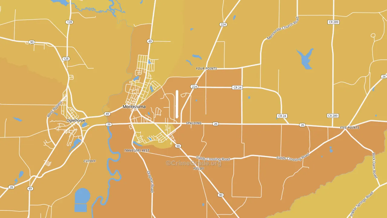 31063, GA Map of Vehicle Theft Rates
