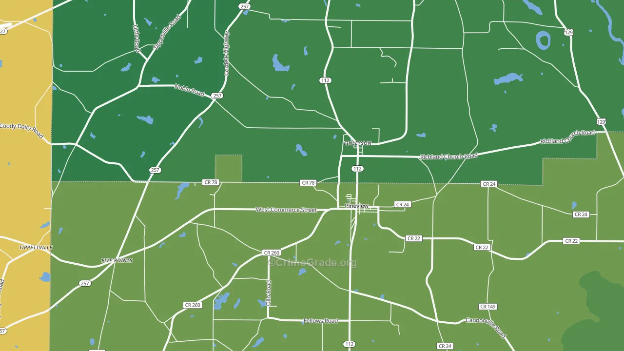 31071, GA Map of Vehicle Theft Rates
