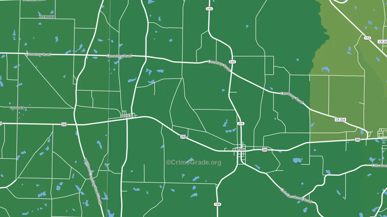 31072, GA Map of Vehicle Theft Rates