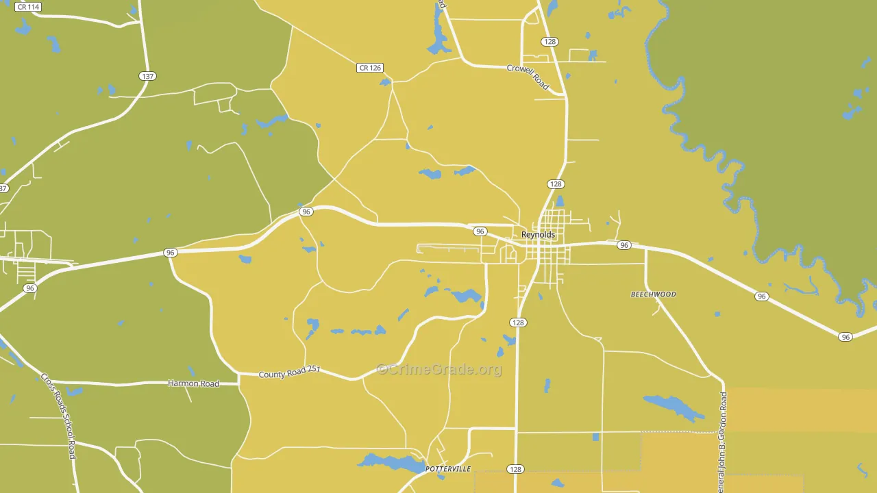 31076, GA Map of Vehicle Theft Rates