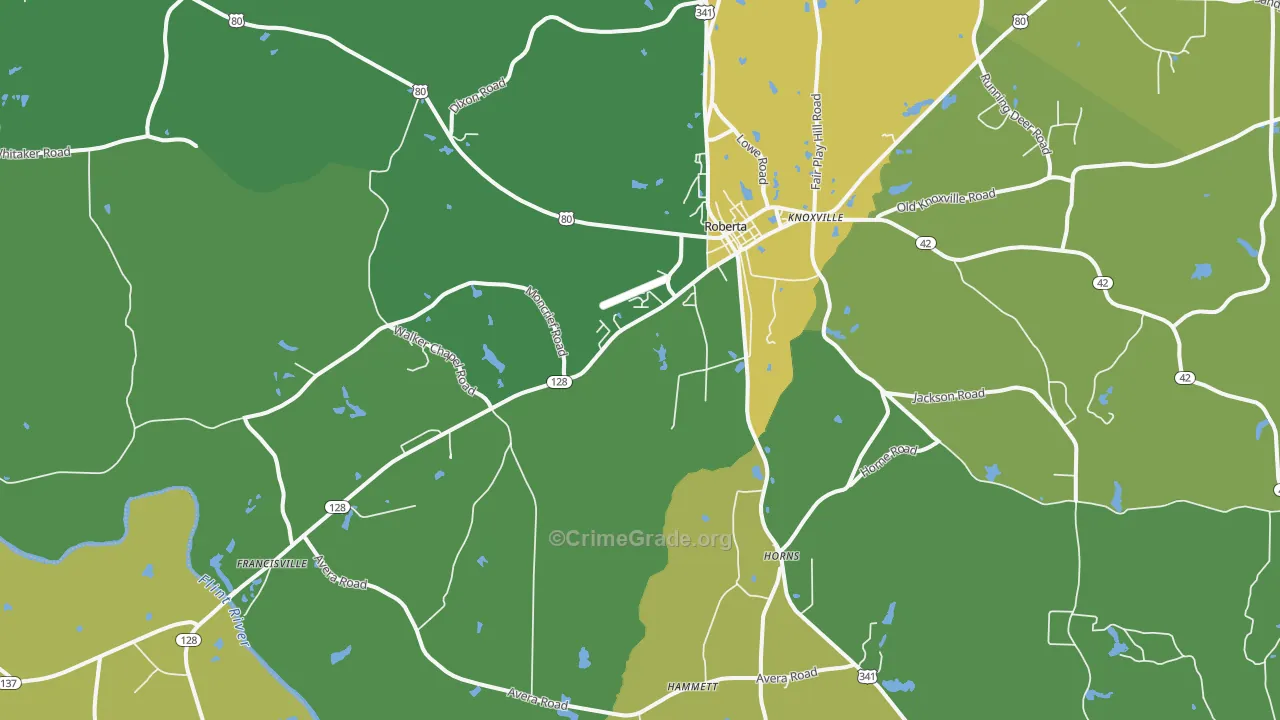 31078, GA Map of Vehicle Theft Rates