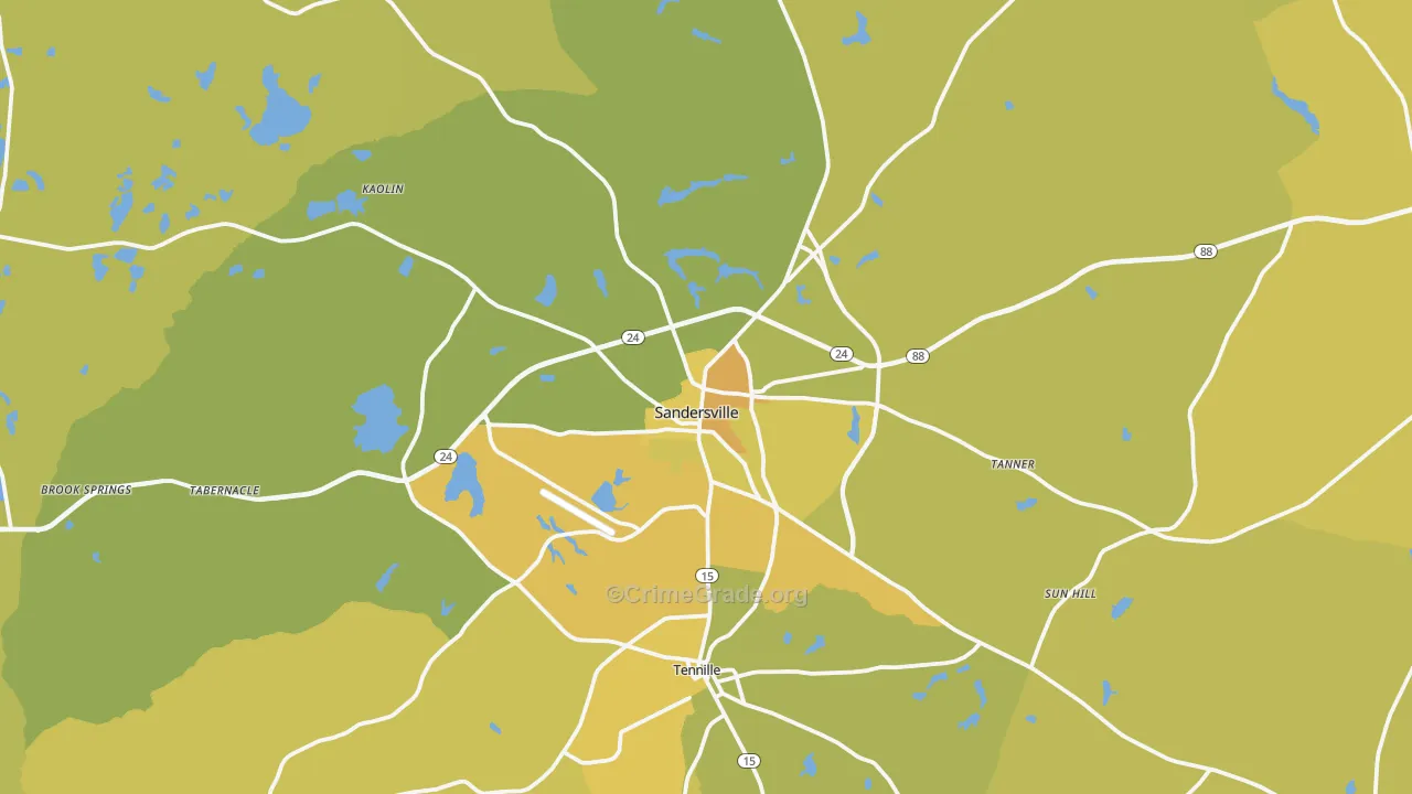 31082, GA Map of Vehicle Theft Rates