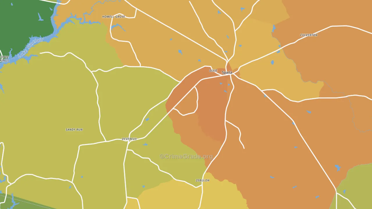 31087, GA Map of Vehicle Theft Rates