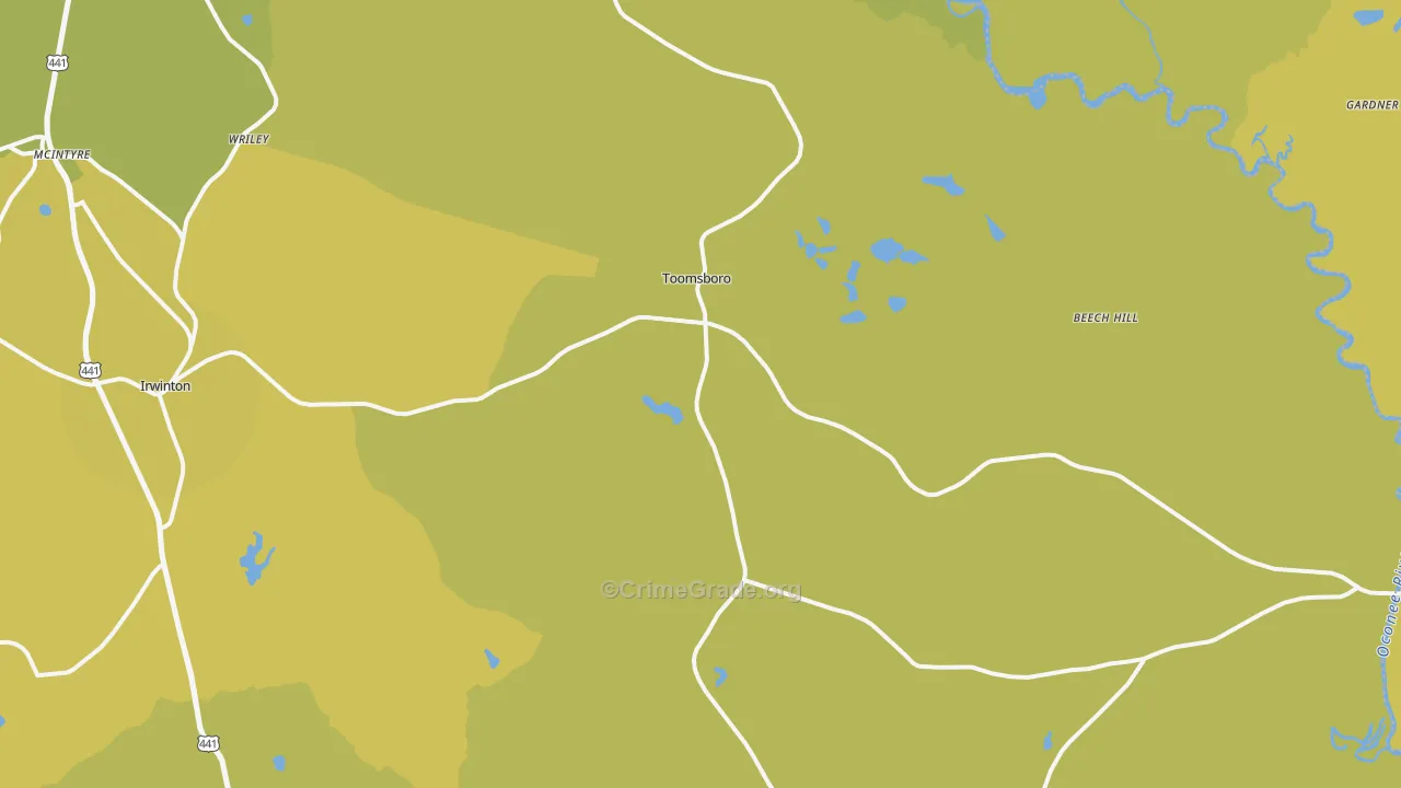 31090, GA Map of Vehicle Theft Rates
