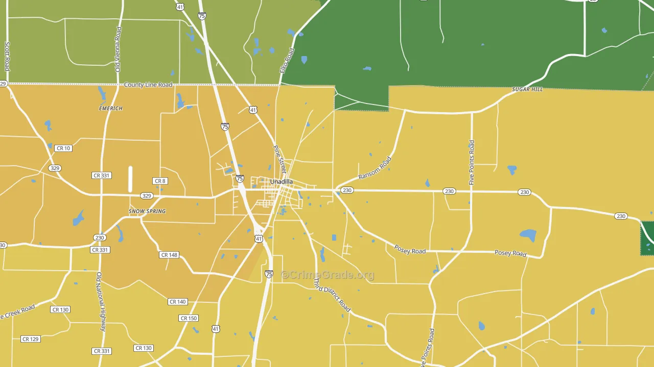 31091, GA Map of Vehicle Theft Rates